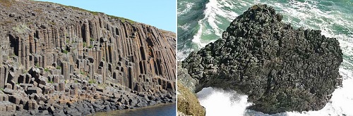 batu basalt buatan manusia dan yang terbentuk dari proses alami