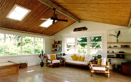 plafon bambu di rumahbaru dengan konsep natural minimalis