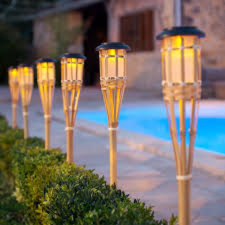 lampu taman dari bambu